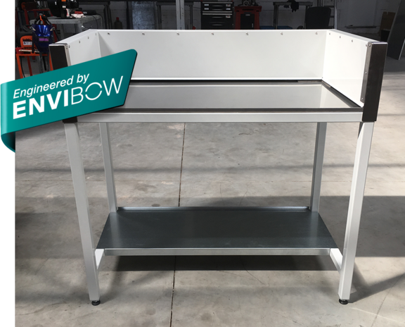 Absaugtisch, Absaugtisch für Gase, ENVIBOW, Absaugtisch aus Stahl, Absaugtisch aus Edelstahl, Absaugtischen engineered by ENVIBOW