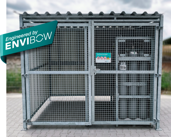 Gasflschendepot für den Außenbereich - engineered by ENVIBOW, Gasflaschenlager für den Außenbereich engineered by ENVIBOW