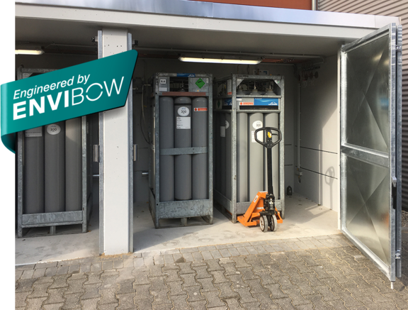 Gasflaschenlager F90 aus Beton für den Außenbereich, engineered by ENVIBOW