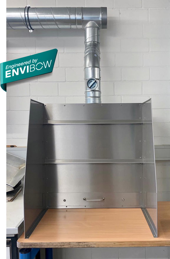 Absaugwand, Absaugwand für Gas und Staub, Absaugwand für das Labor, Absaugwand für die Produktion, Absaugwand engineered by ENVIBOW